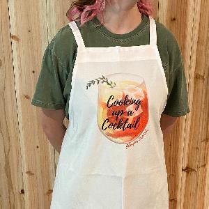 Cooking up a Cocktail apron in white