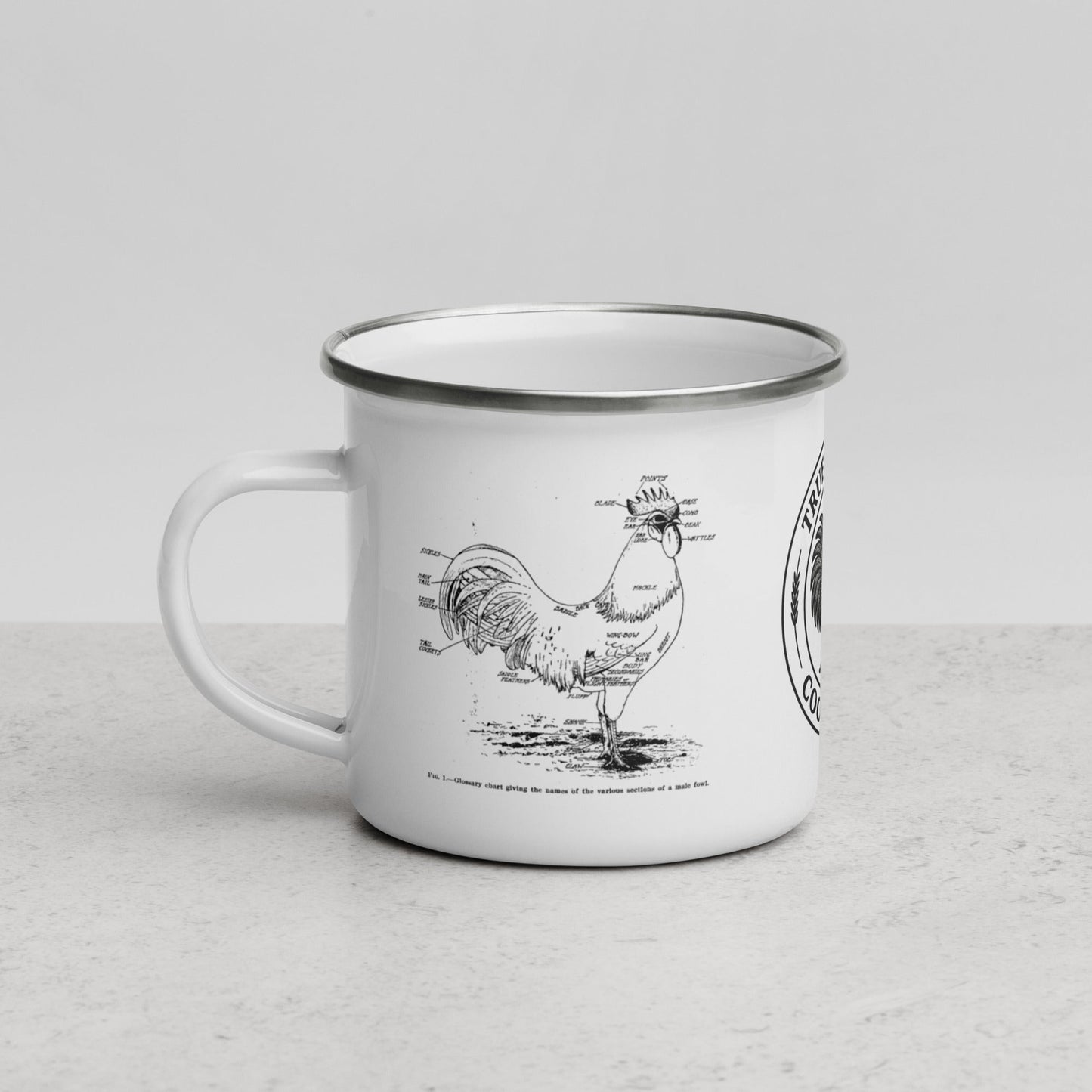 TBC Retro Chicken Parts Enamel Mug