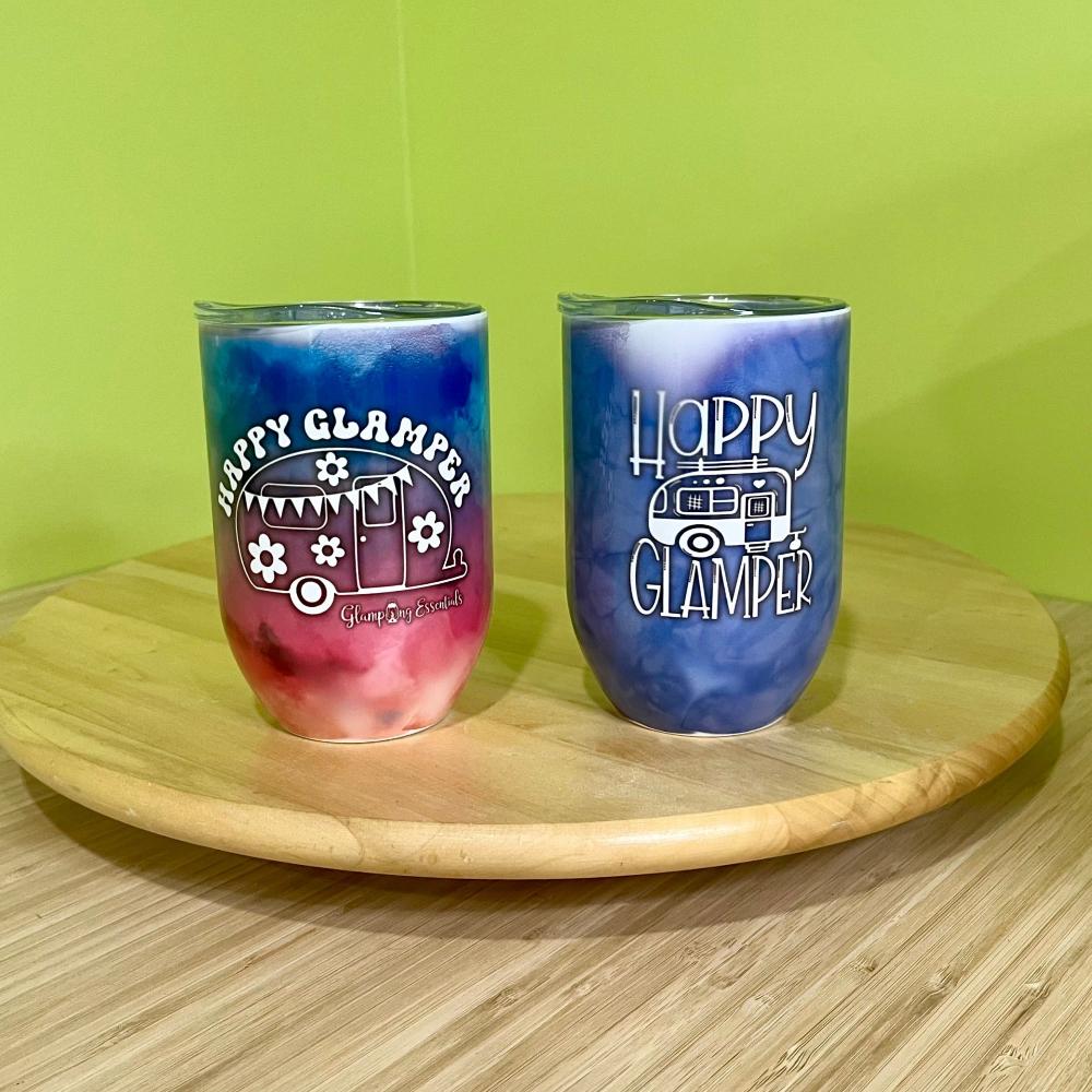 Happy Glamper wine tumblers