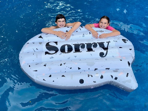 The Float-Eh "Sorry, eh?" inflatable pool / lake float.  Children not included.