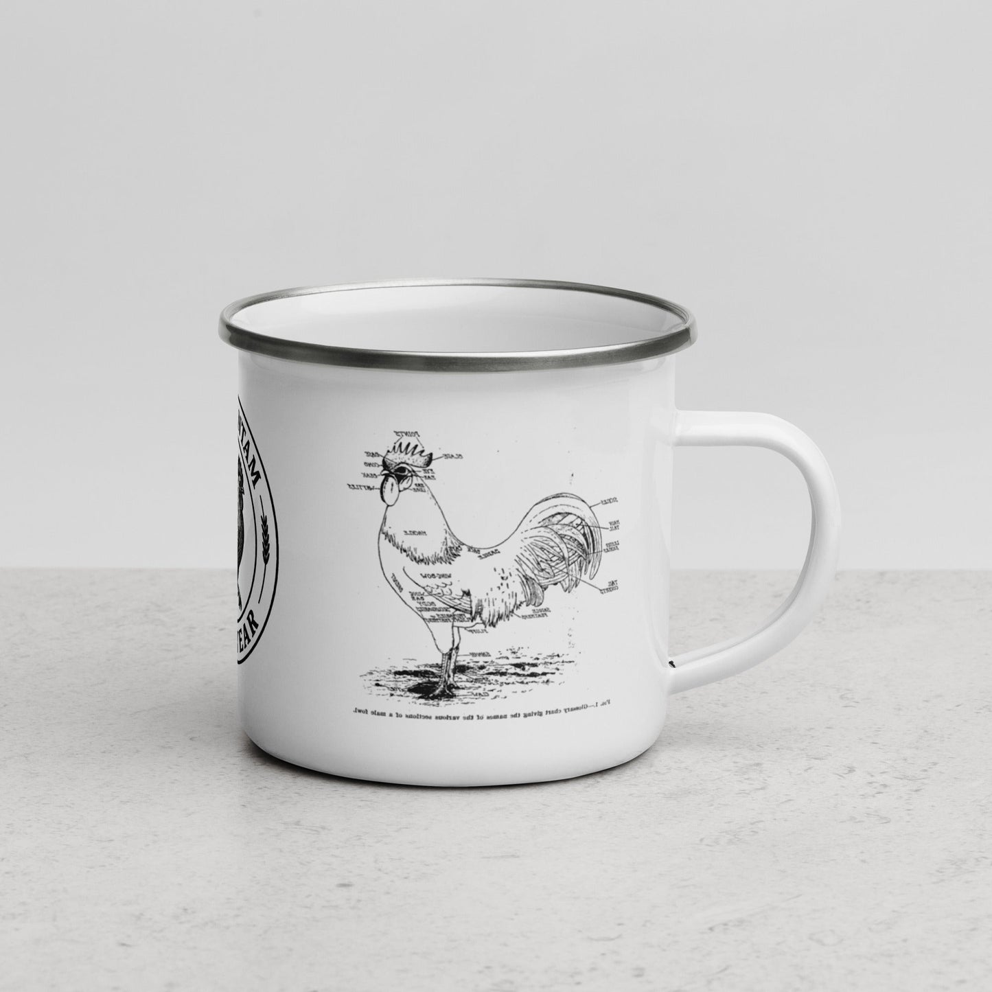 TBC Retro Chicken Parts Enamel Mug