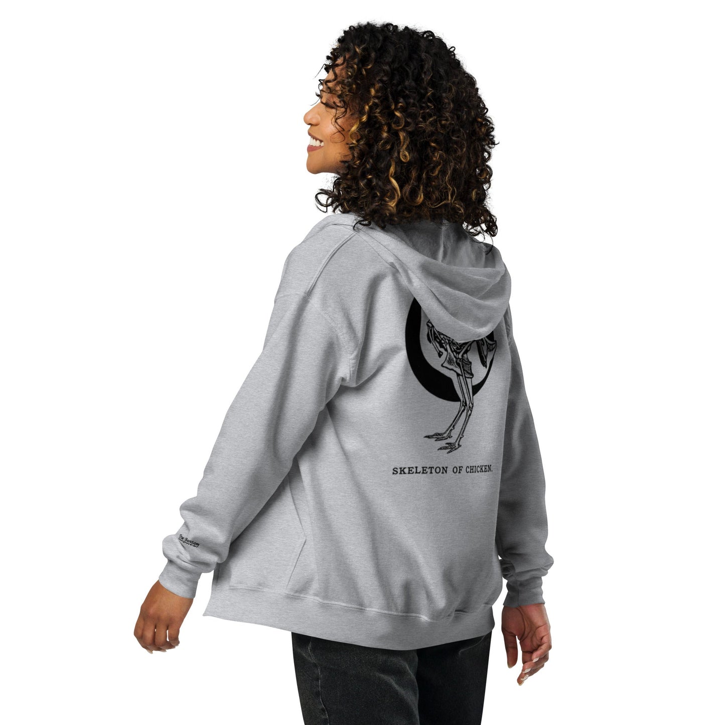 Retro Chicken Skeleton Unisex heavy blend zip hoodie