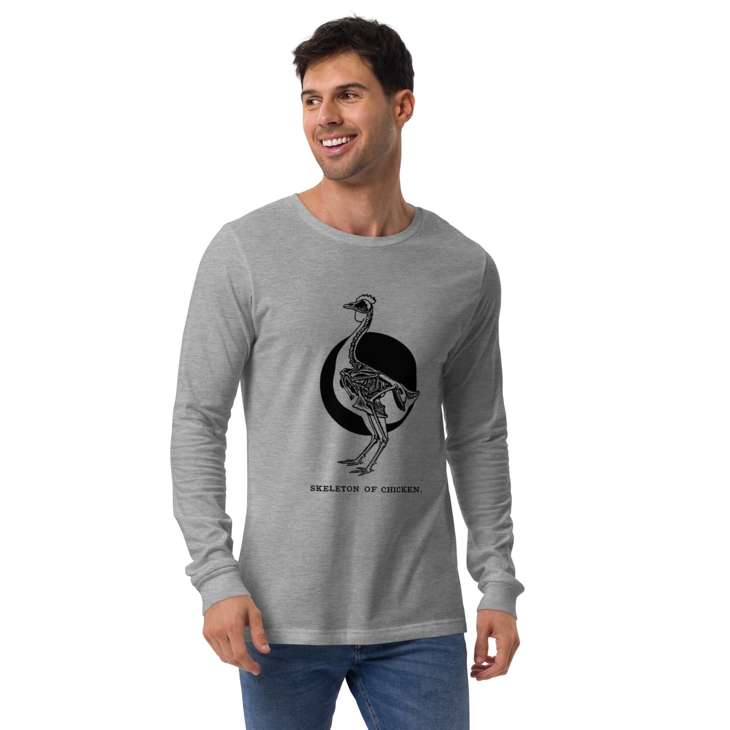 Retro Chicken Skeleton Unisex Long Sleeve Tee
