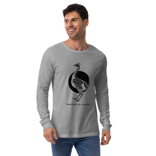 Retro Chicken Skeleton Unisex Long Sleeve Tee