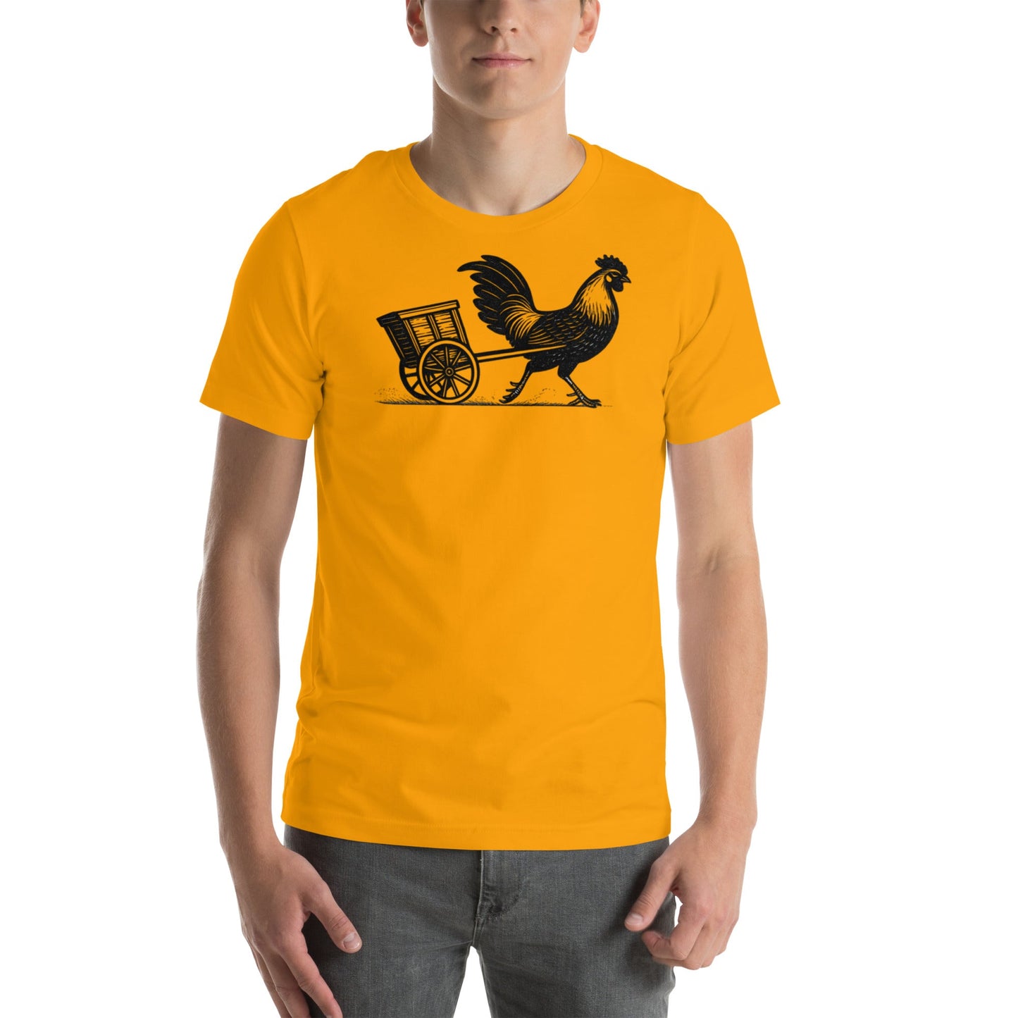 Retro Chicken Chariot Racer Unisex t-shirt