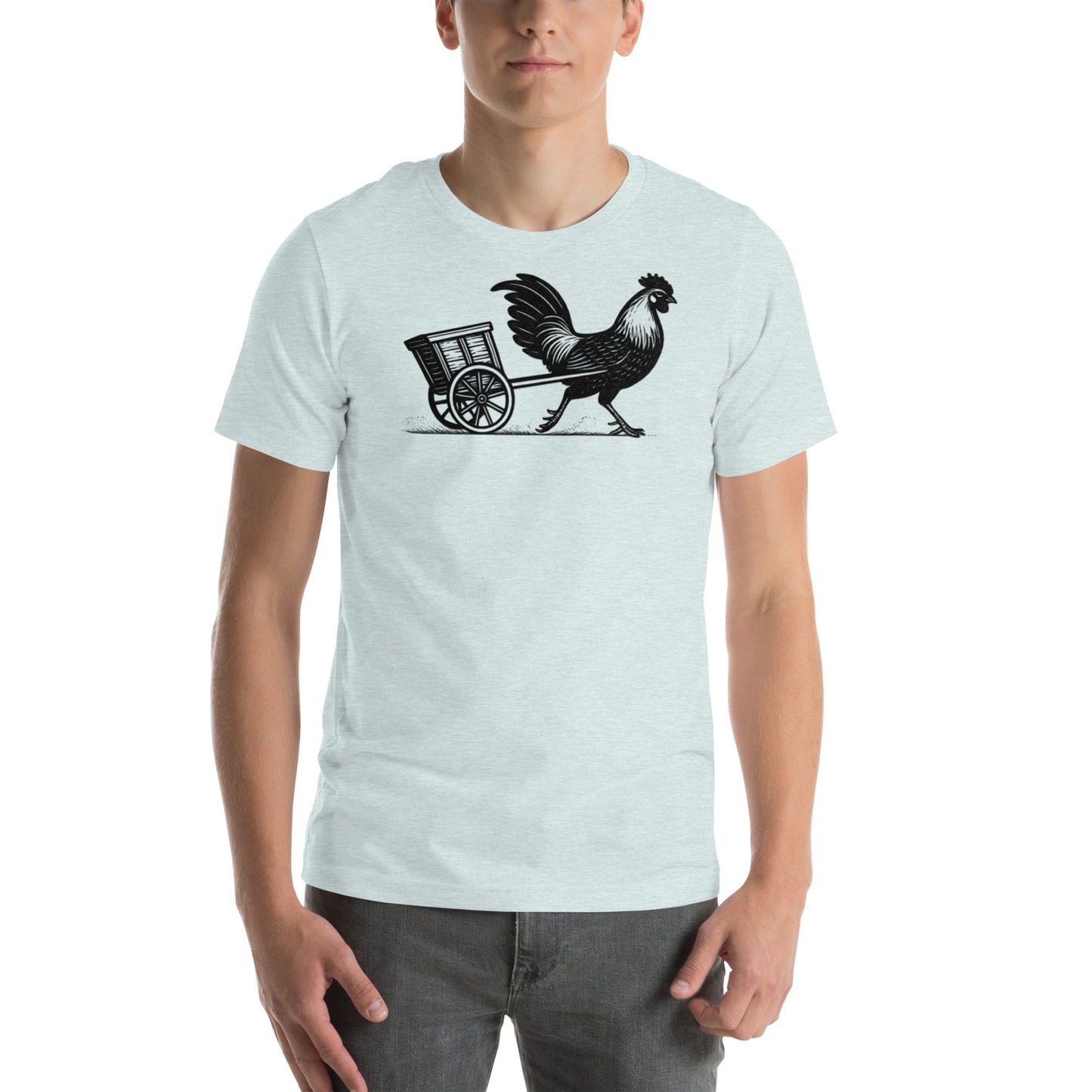 Retro Chicken Chariot Racer Unisex t-shirt