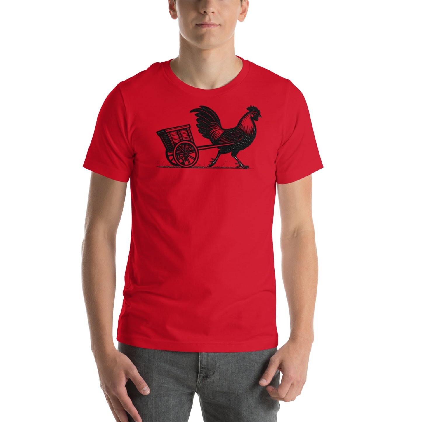 Retro Chicken Chariot Racer Unisex t-shirt