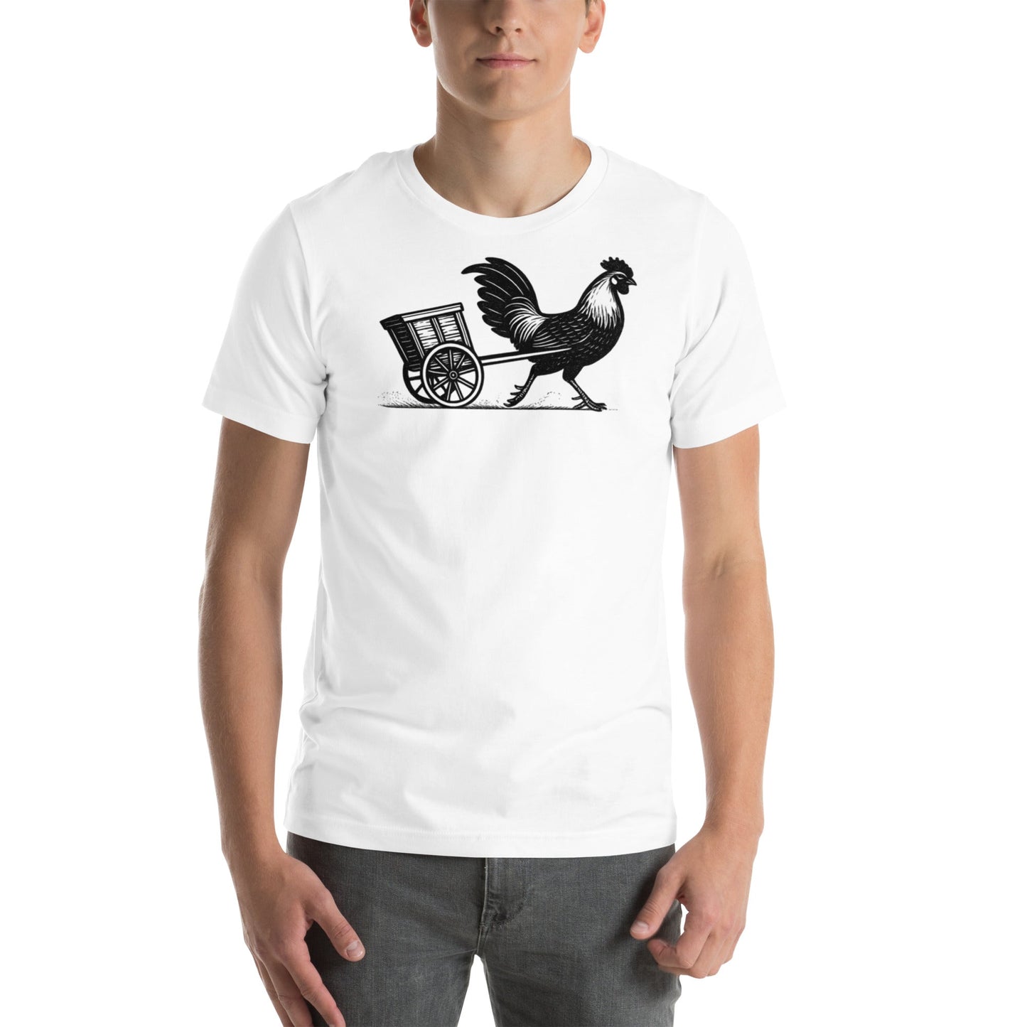 Retro Chicken Chariot Racer Unisex t-shirt
