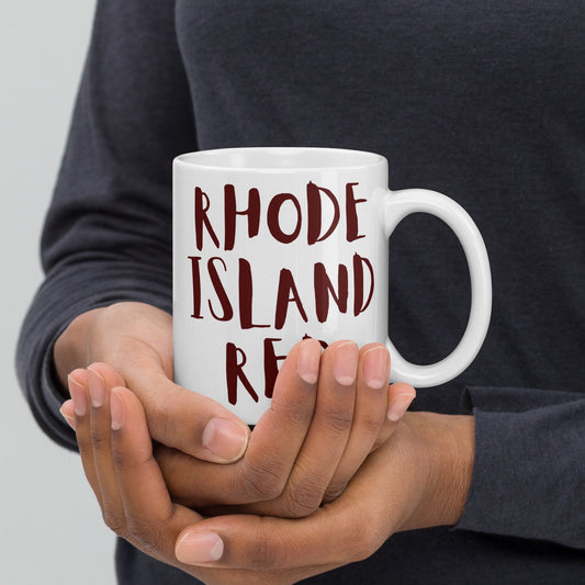 Rhode Island Red white glossy mug