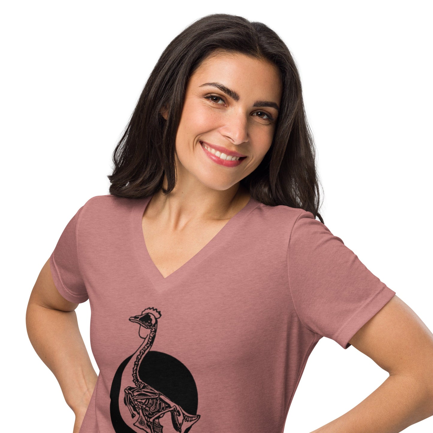 Retro Chicken Skelton Women’s relaxed v-neck t-shirt