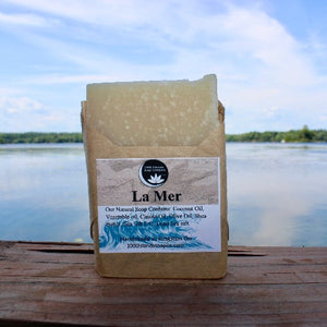 La Mer Natural soap bar with dead sea salt, perfect for after a day on the water.