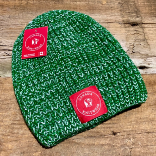 Canada Knitwear two-layered toque in forest green.  So cozy!